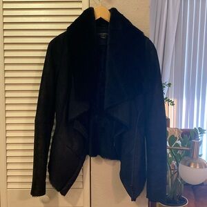 Scoop NYC real shearling black jacket. Great condition. Size petite.